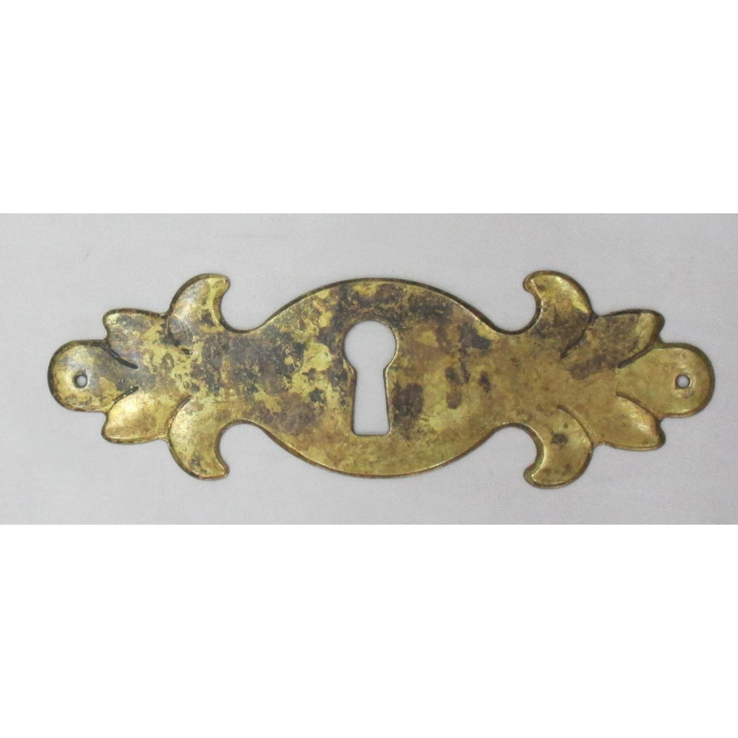 Schlüsselschild waagerecht aus Messing Biedermeier, 115 x35 mm