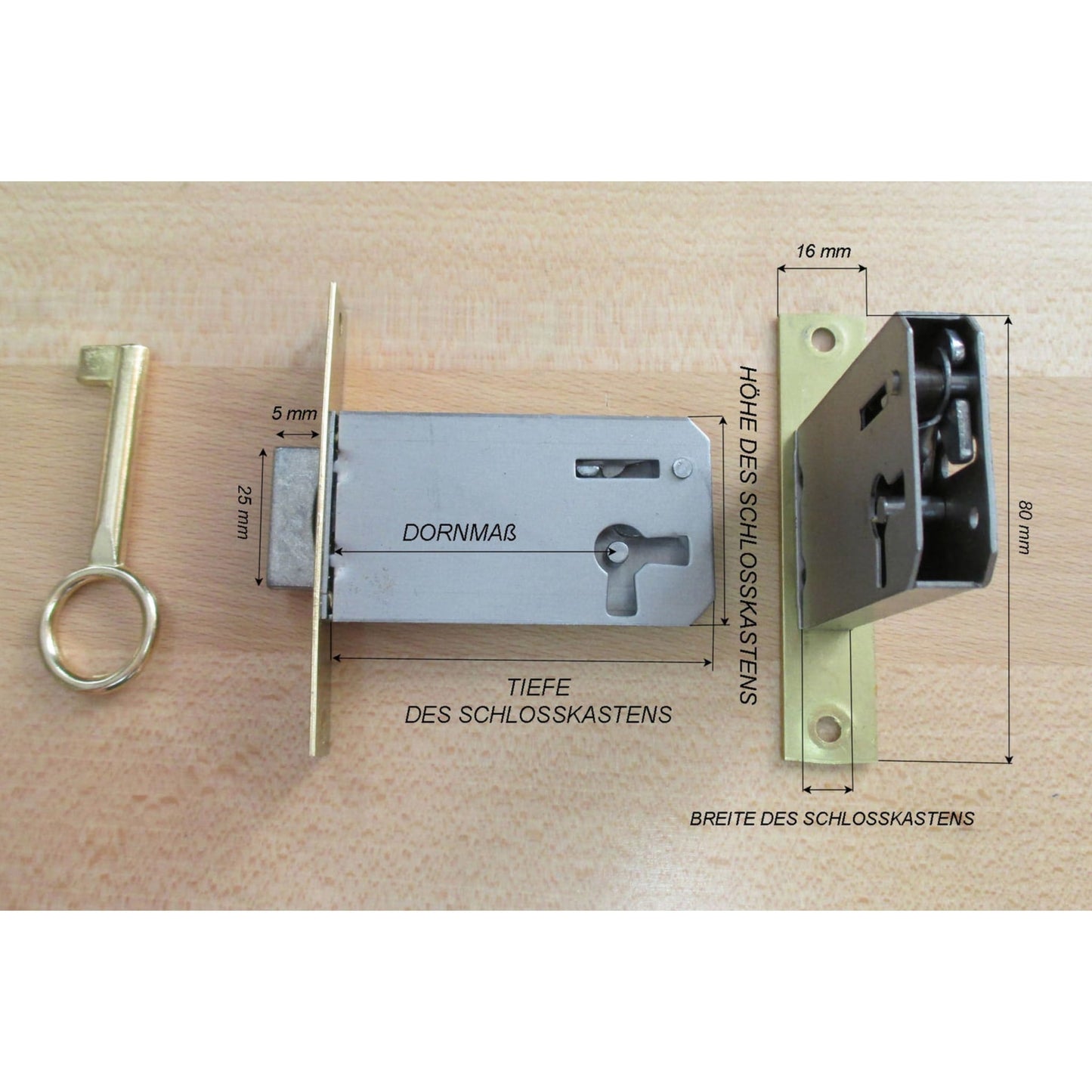 Einsteckschloss Dornmaß 55 mm rechts kleine Stulpe