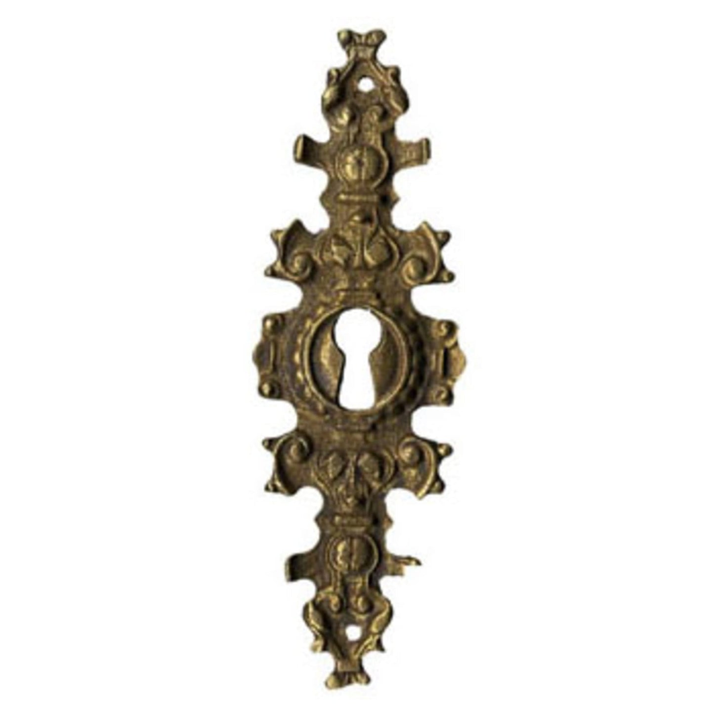 Schlüsselschild senkrecht gegossen aus Messing Gründerzeit, 35 x107 mm