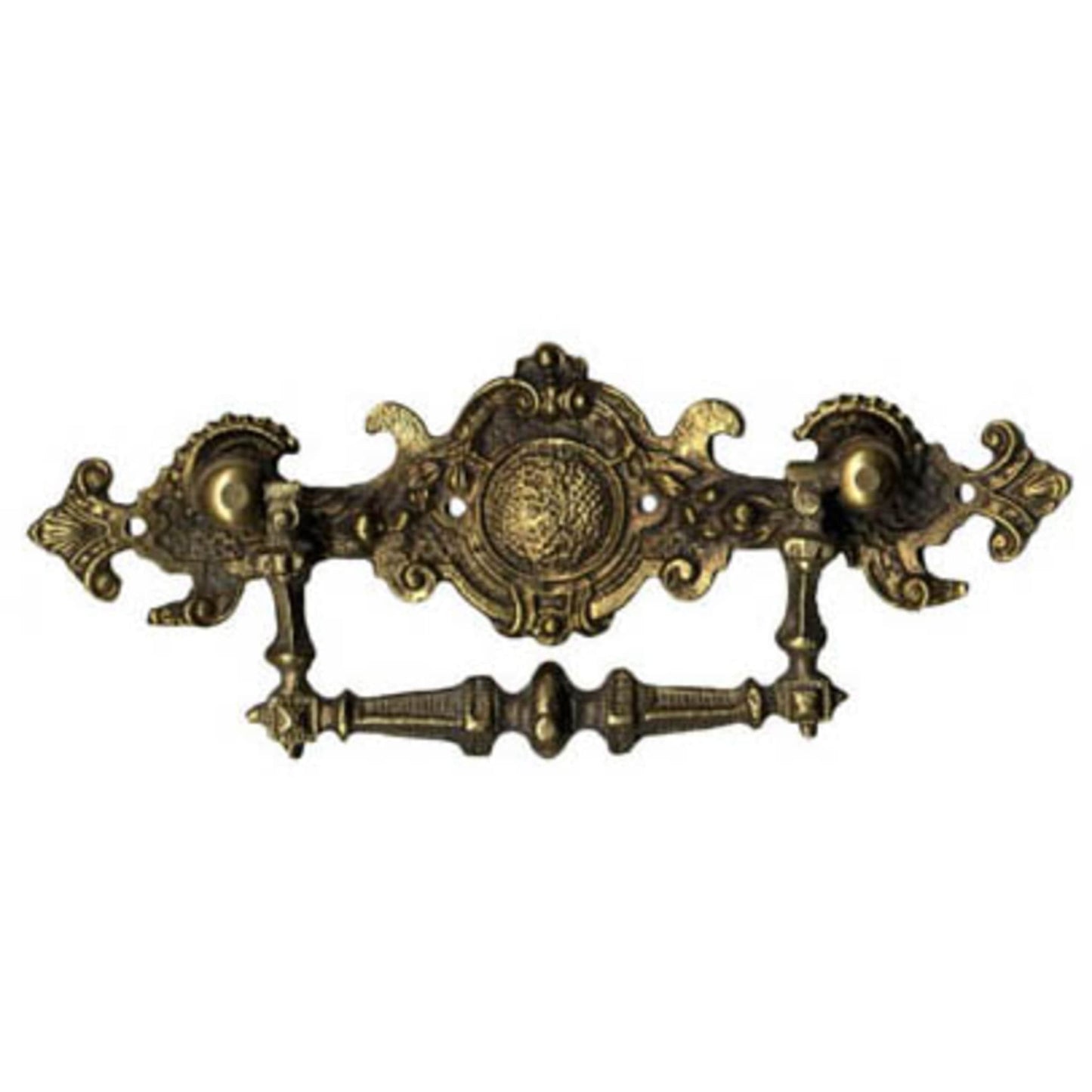 Griff waagerecht gegossen aus Messing Gründerzeit, 135 x40 mm