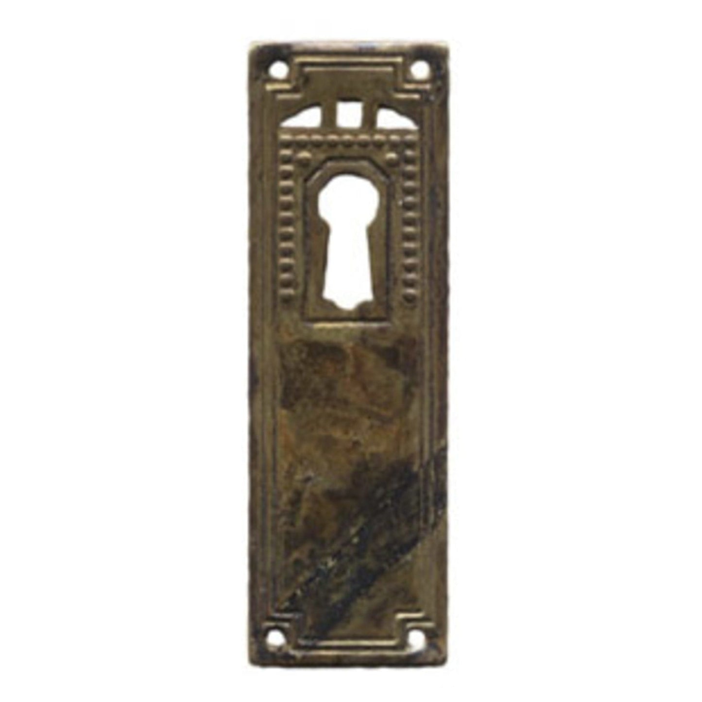 Schlüsselschild senkrecht aus Messing Jugendstil-Art Deco, 27x85 mm