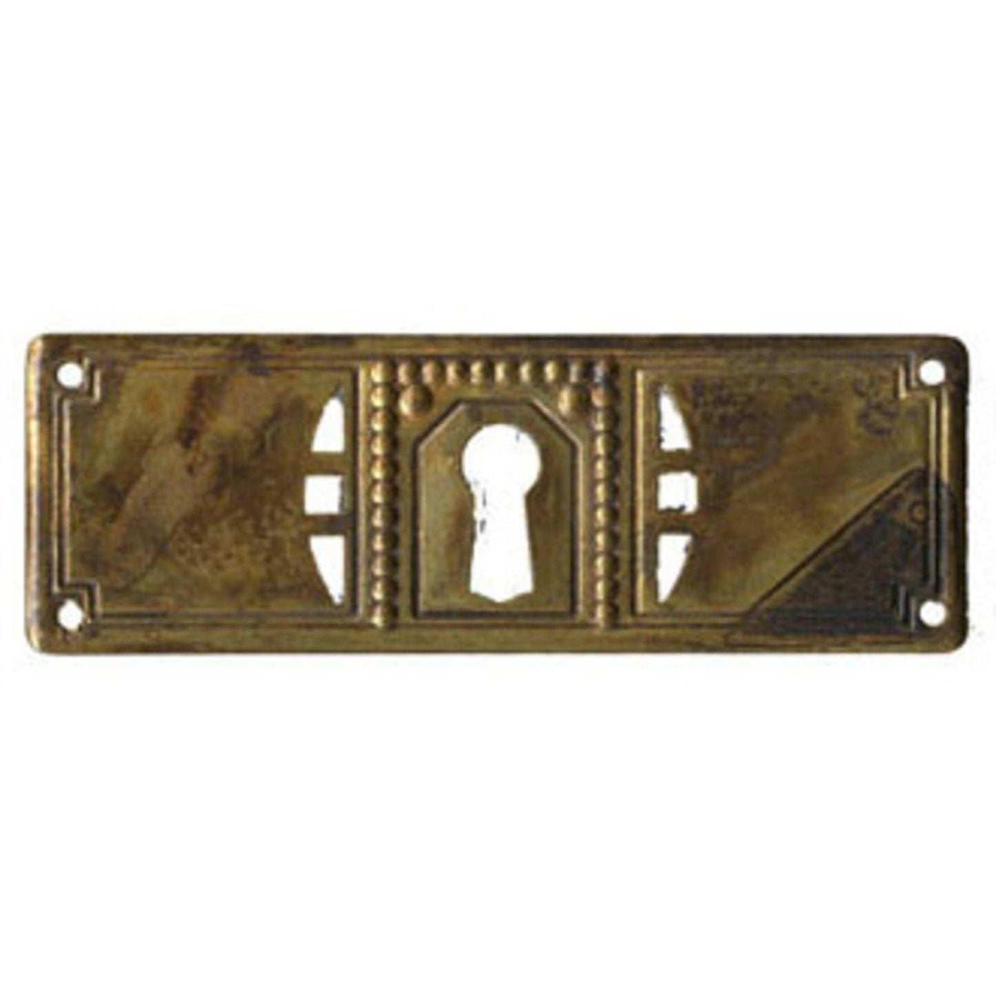 Schlüsselschild waagerecht aus Messing Jugendstil-Art Deco, 97x33 mm