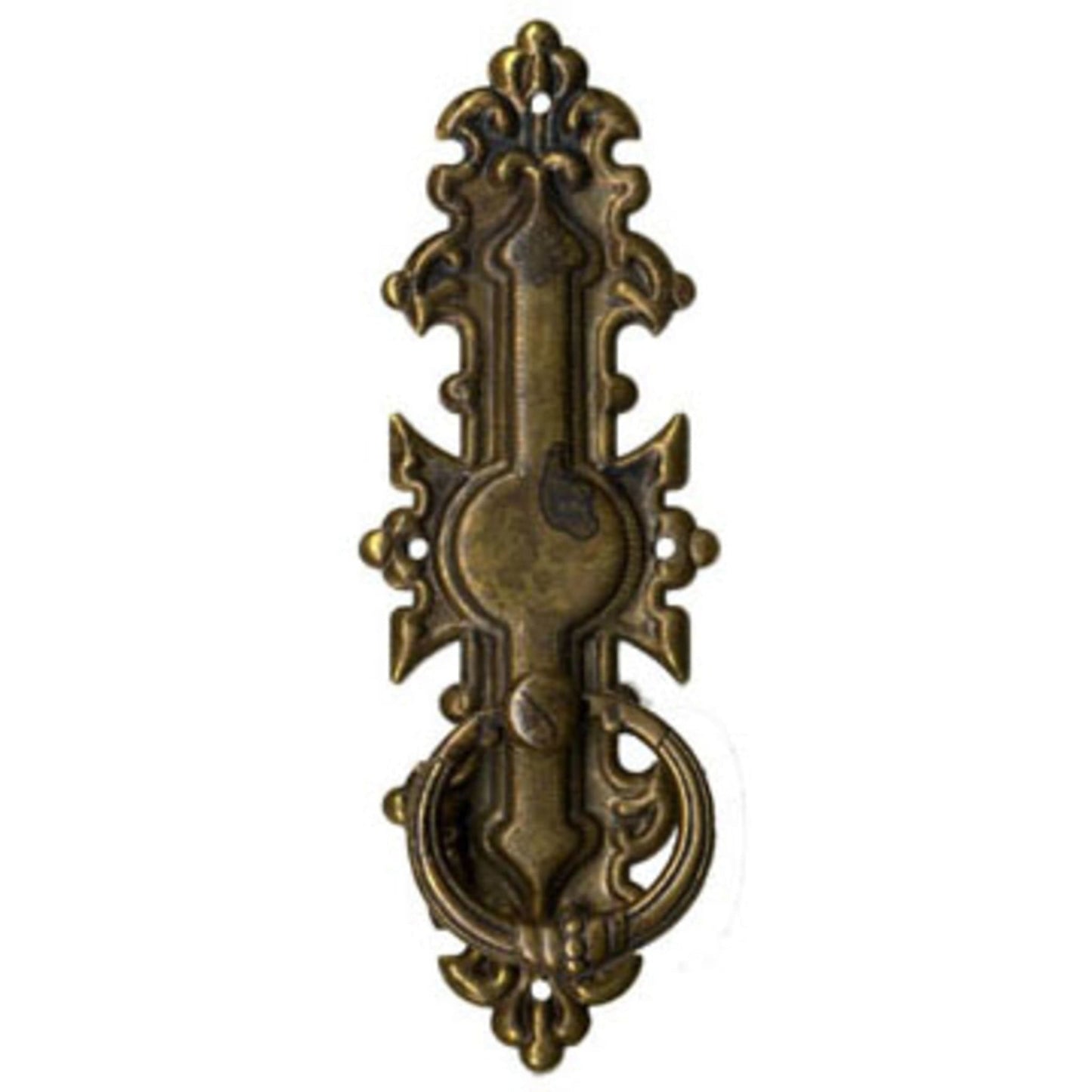 Griff senkrecht aus Messing Gründerzeit, 35 x115 mm