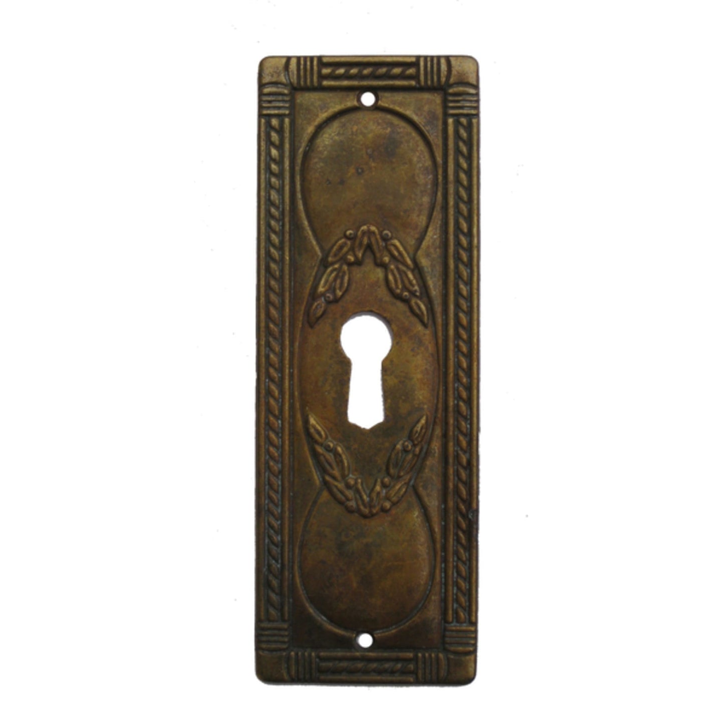 Schlüsselschild senkrecht aus Messing Liberty patiniert, 35 x96 mm