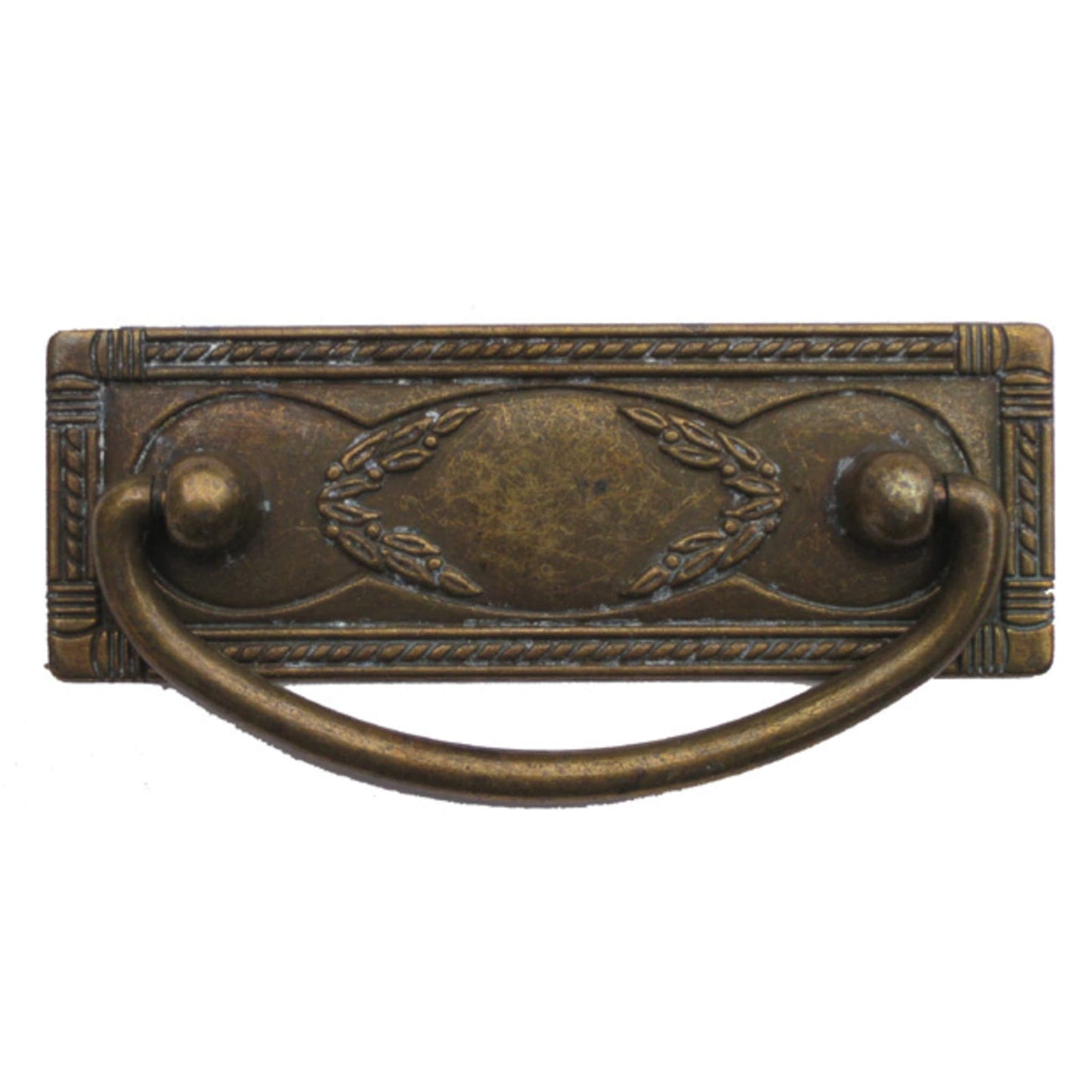 Griff waagerecht aus Messing Liberty patiniert, 96x35 mm