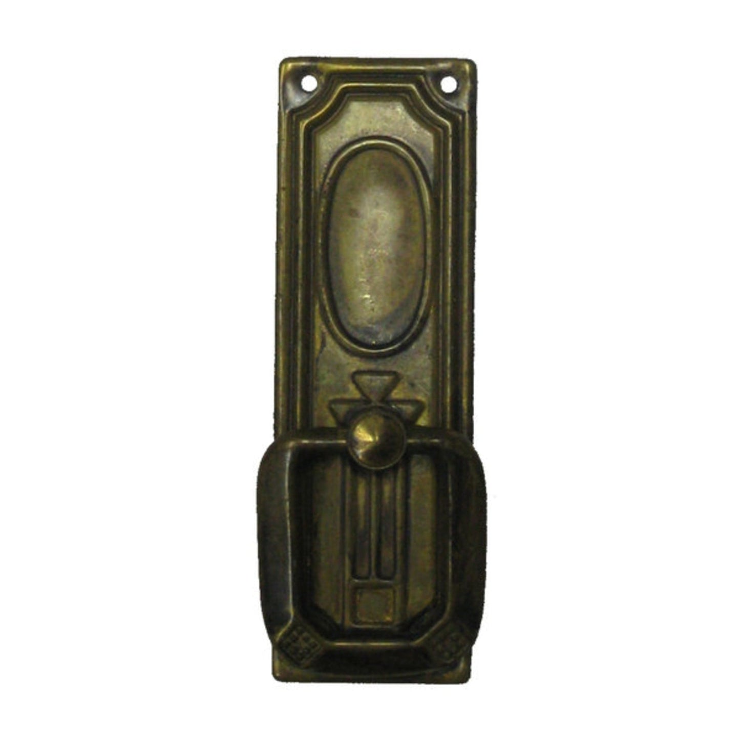 Griff senkrecht aus Messing Jugendstil, 27x85 mm