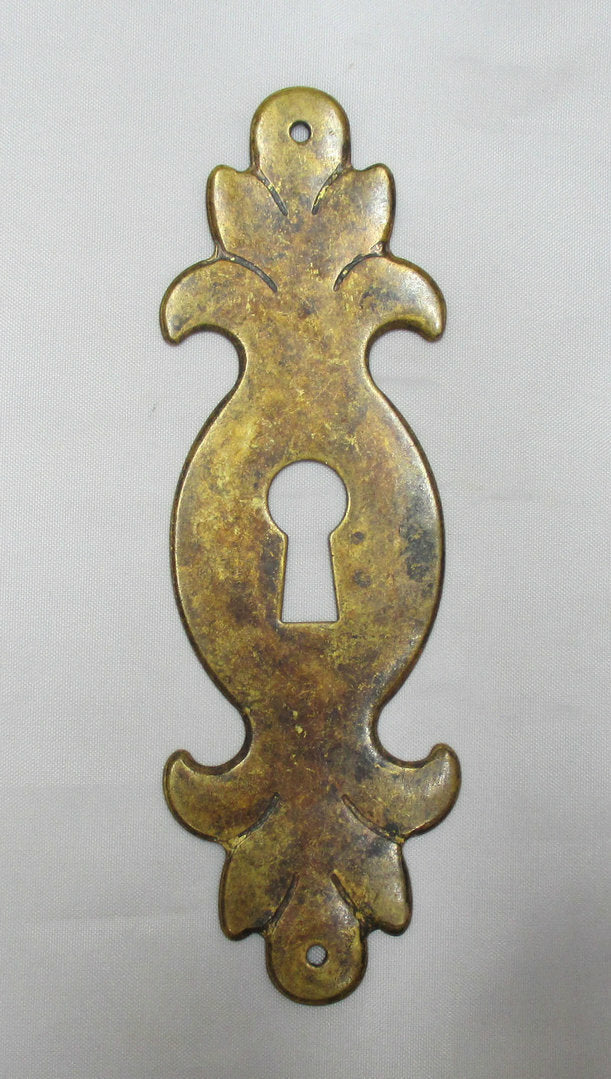 Schlüsselschild senkrecht aus Messing Biedermeier patiniert, 35 x115mm
