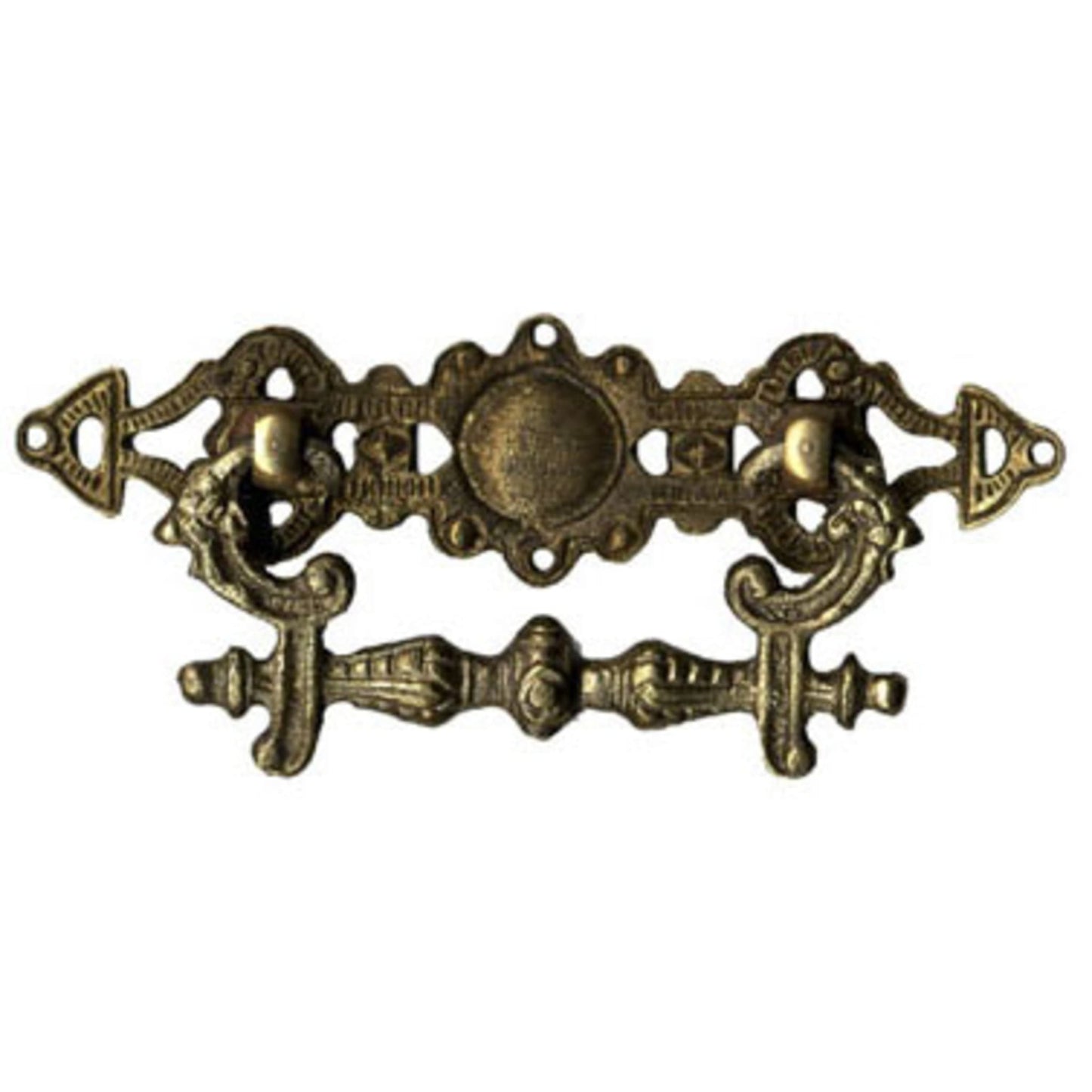 Griff waagerecht gegossen aus Messing Gründerzeit, 114x30 mm