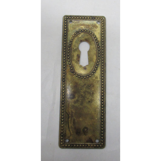 Schlüsselschild senkrecht aus Messing Jugendstil-Art Deco, 34x96 mm