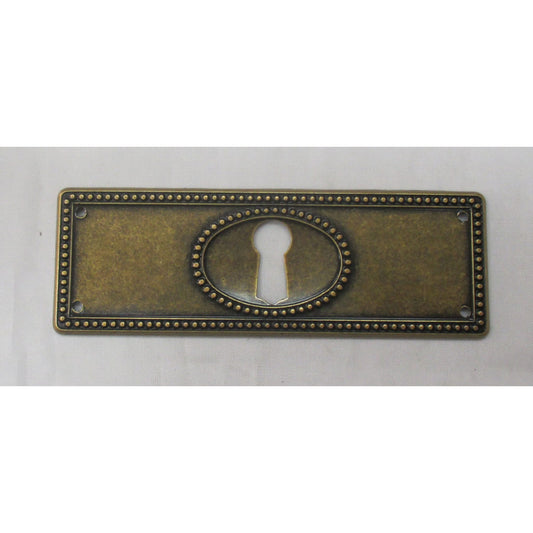 Schlüsselschild waagerecht aus Messing Jugendstil-Art Deco, 96x34 mm