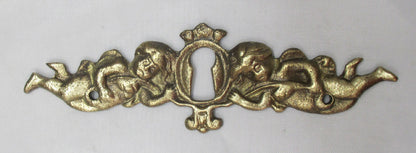 Schlüsselschild waagerecht  gegossen aus Messing, 113x35 mm